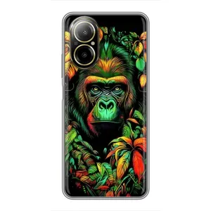 Чехол с Обезьянами Realme C67 - (AlphaPrint) (Обезьяна в тропиках)