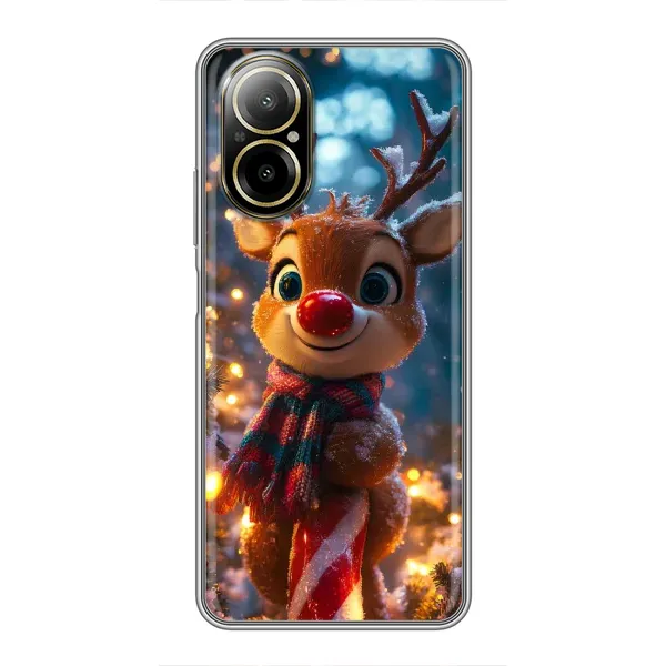 Чехол с принтом «Олень с шарфом» для Realme C67