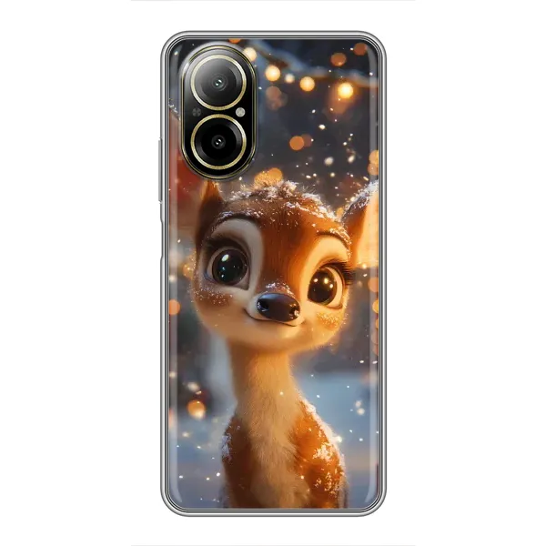 Чехол с принтом «Олененок среди гирлянд» для Realme C67