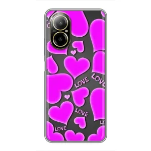Чехлы для любимой на РілМі С67 (VPrint) (Pink hearts)