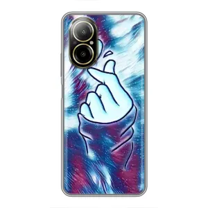 Чехол с принтом для Realme C67 (AlphaPrint - Знак сердечка) (Радужное сердце)