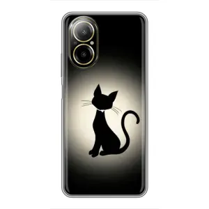 Чехол с принтом для Realme C67 (AlphaPrint) Модные коты (Силуэт котика)