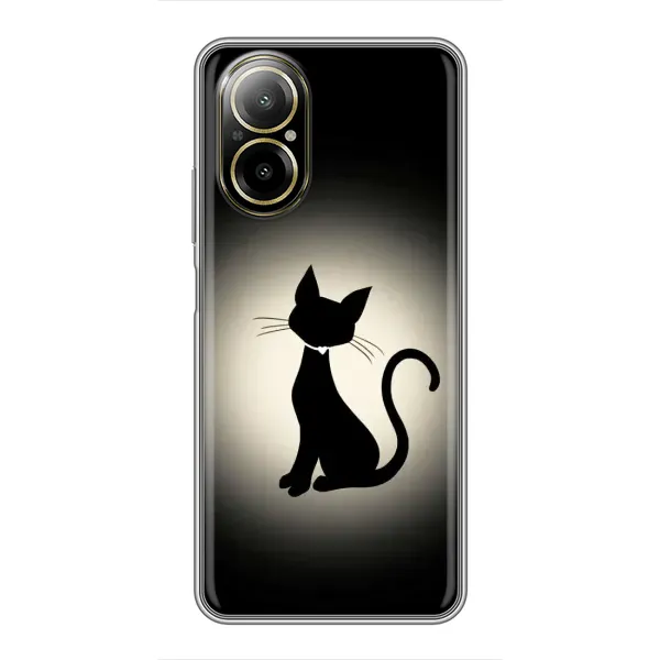 Чехол с принтом «Силуэт котика» для Realme C67