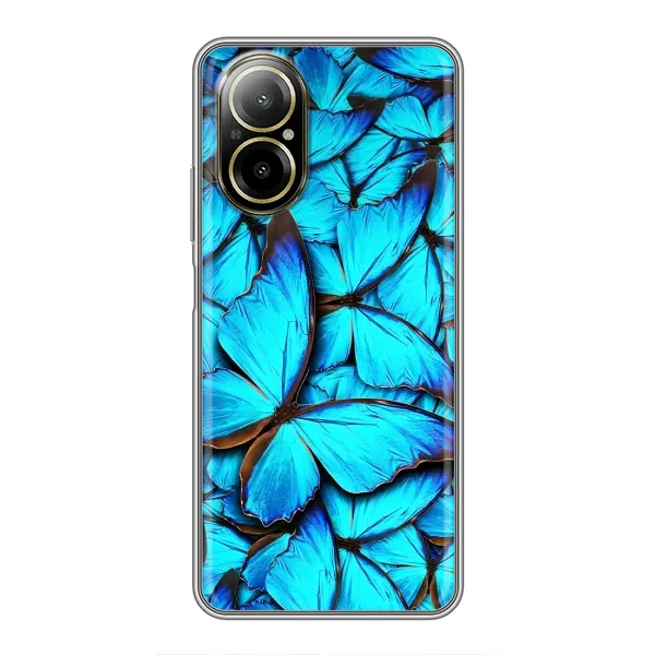 Чехол с принтом «Синие бабочки» для Realme C67