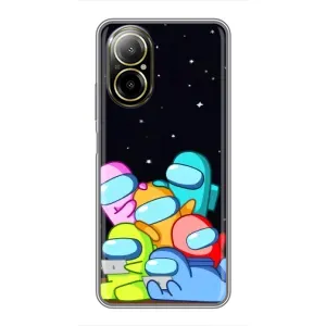 Чехол Амонг Ас для Realme C67 (AlphaPrint) (Скины в космосе)