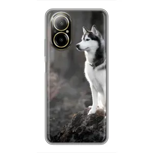 Чехол с Хаски для Realme C67 - (AlphaPrint) (Верный пес)