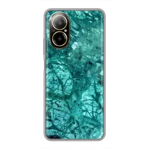 Мраморный чехол на Realme C67 (VPrint) (Зеленый мрамор)