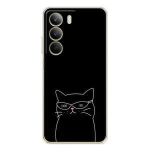 Чехол с рисунком кот на Realme C71 (Равнодушный кот)