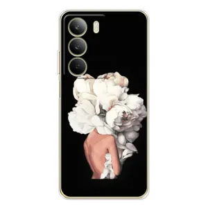 Чехлы (ART) Цветы на Realme C71 (VPrint) (Белые цветы)