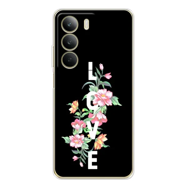 Чехол с принтом «Цветы LOVE» для Realme C71