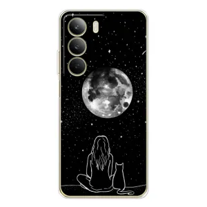 Чехол с рисунком кот на Realme C71 (Девушка с котом)