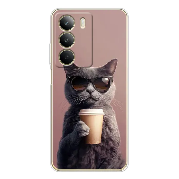Чехол с принтом «Кот с кофе» для Realme C71