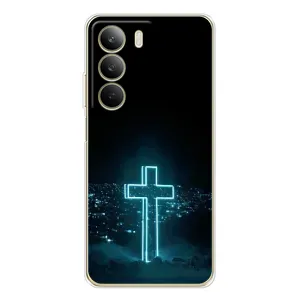 Чехол для Realme C71 (AlphaPrint) - (Христианские) (Крест и город)