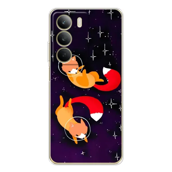 Чехол с принтом «Лисички космонавты» для Realme C71 Чехол с принтом «Лисички космонавты» для Realme C71