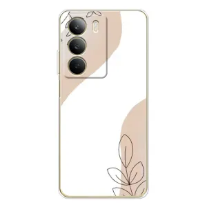 Силиконовый чехол с принтом в цветах на Realme C71 (Нюдовая веточка абстракция)