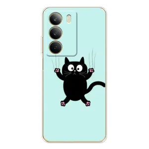 Чехол с принтом для Realme C71 (AlphaPrint) Модные коты (Падающий кот)
