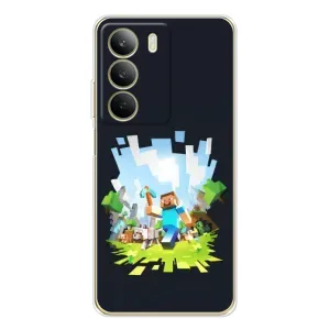 Чехол Майнкрафт на Realme C71 (AlphaPrint) Minecraft (персонажи Minecraft)