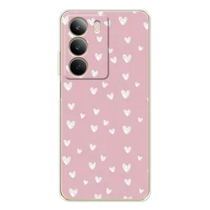Чохол з розовим принтом для Realme C71 (Сердечки на рожевому)