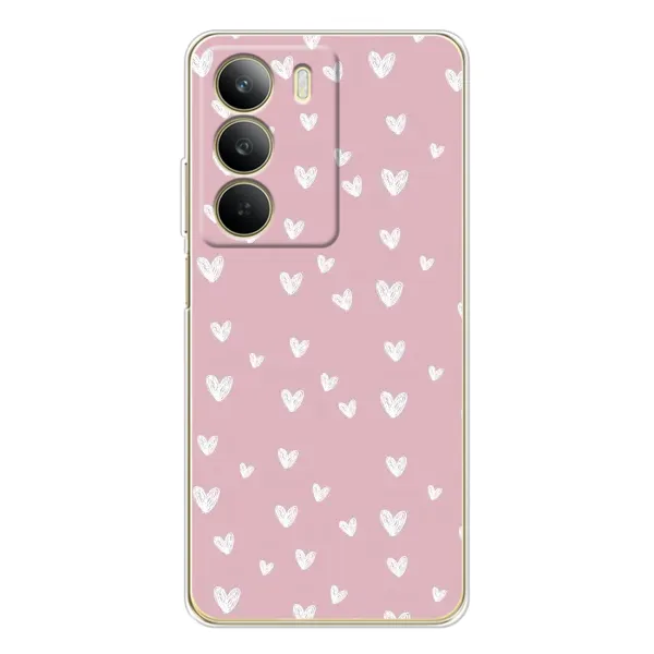 Чохол з принтом «Сердечки на рожевому» для Realme C71