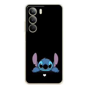 Чехол с принтом Стич на Realme C71 (Стич на черном)
