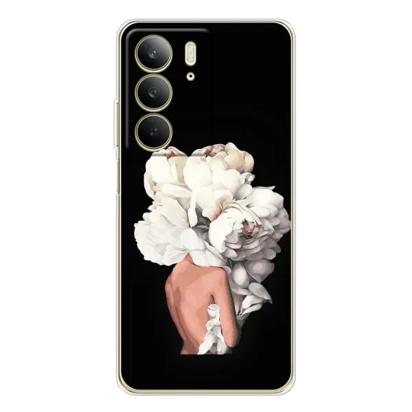 Чохол з принтом «Білі квіти» для Realme C73 5G