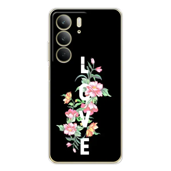 Чехол с принтом «Цветы LOVE» для Realme C73 5G