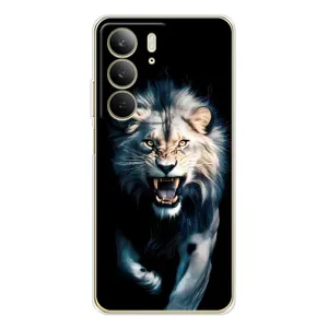 Чехол с картинкой «Хищники» для Realme C73 5G (Лев в темноте)