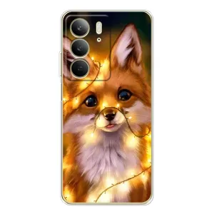 Чехлы с картинкой Лисички для Realme C73 5G (VPrint) (Лисичка в гирляндах)