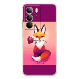 Чехлы с картинкой Лисички для Realme C73 5G (VPrint) (Лисичка с розочкой)