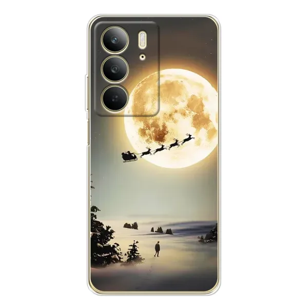 Чехол с принтом «Санта на луне» для Realme C73 5G