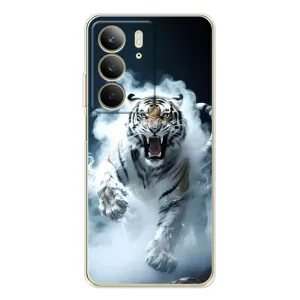 Чехол с картинкой «Хищники» для Realme C73 5G (Белый тигр в дыму)