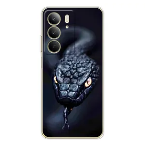 Чехол с картинкой «Хищники» для Realme C73 5G (Черная змея)