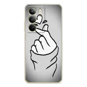 Чехол с принтом для Realme C73 5G (AlphaPrint - Знак сердечка) (Значок Love)