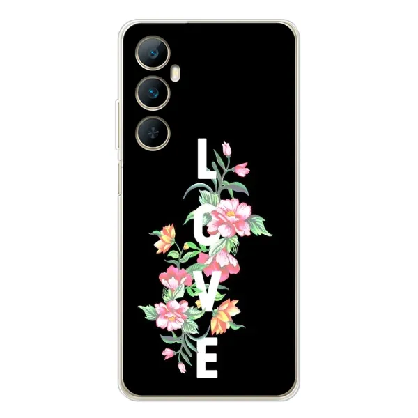 Чехол с принтом «Цветы LOVE» для Realme C75 Чехол с принтом «Цветы LOVE» для Realme C75