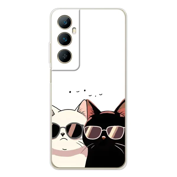 Чохол з принтом «Коти в окулярах» для Realme C75