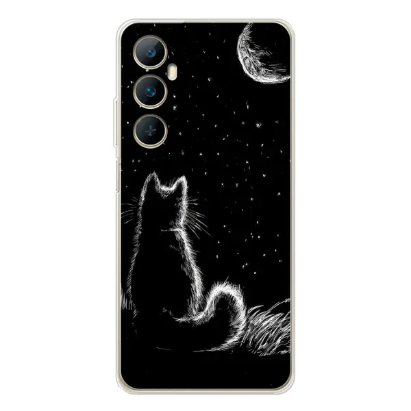 Чехол с принтом «Котик и луна» для Realme C75
