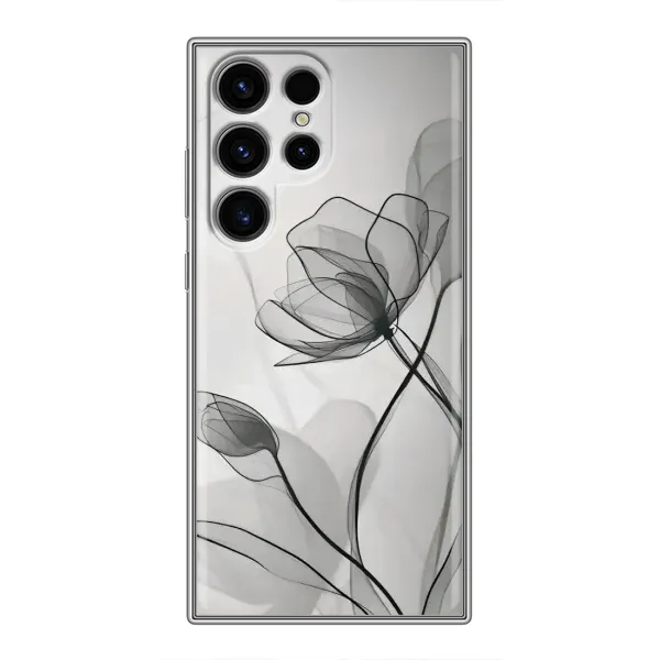 Чехол с принтом «Черные цветы» для RealMe C75x Чехол с принтом «Черные цветы» для RealMe C75x