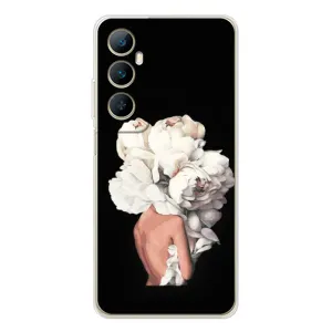 Чехлы (ART) Цветы на Realme C76 (VPrint) (Белые цветы)