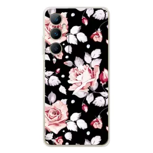 Чехлы с Цветами для Realme C76 (VPrint) (Цветочки на черном)