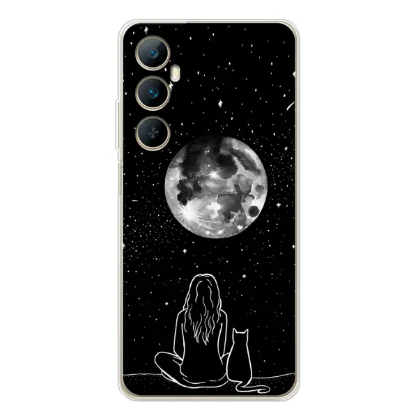 Чохол з принтом «Дівчина з котом» для Realme C76