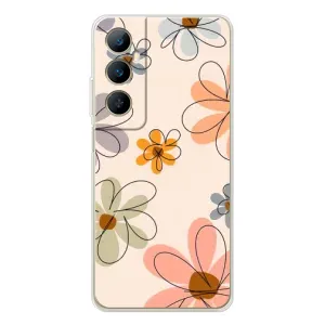 Чехол с цветочным принтом на Реалми С76 (Разноцветные цветы)
