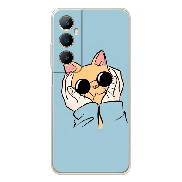 Чехол с принтом «Котик в очках» для Realme C76