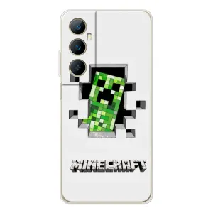 Чехол Майнкрафт на Realme C76 (AlphaPrint) Minecraft (крипер Майнкрафт)