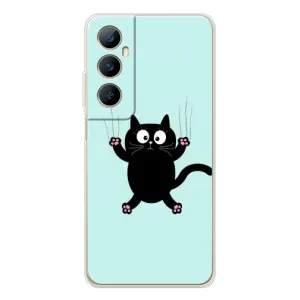 Чехол с принтом для Realme C76 (AlphaPrint) Модные коты (Падающий кот)