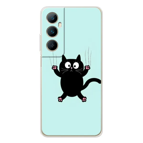 Чехол с принтом «Падающий кот» для Realme C76