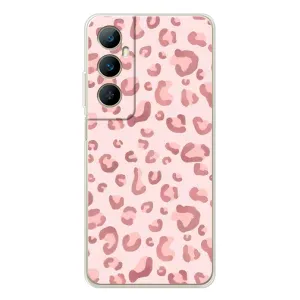 Чехол с розовым рисунком для Realme C76 (Розовый леопард)