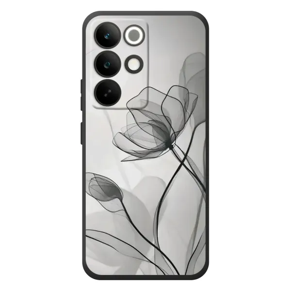 Чехол с принтом «Черные цветы» для Realme C85 Pro