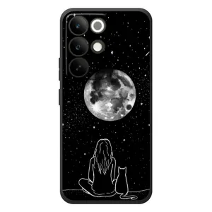 Чехол с рисунком кот на RealMe C85 Pro (Девушка с котом)