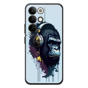 Чехол с Обезьянами RealMe C85 Pro - (AlphaPrint) (Горилла в наушниках)