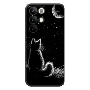 Чехол с принтом для RealMe C85 Pro (AlphaPrint) Модные коты (Котик и луна)